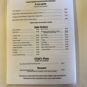 Mary & Tito's - Menu October 2025 - New Mexican Cuisine Near Me - Albuquerque, New Mexico