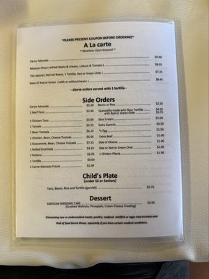 Menu photo 5 Mary & Tito's Albuquerque, NM