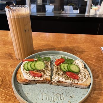 Finjan Coffee - Honey Cinnamon Latte + Labne Toast - Coffee & Tea Near Me - San Diego, California Finjan Coffee - Honey Cinnamon Latte + Labne Toast - Coffee & Tea Near Me - San Diego, California