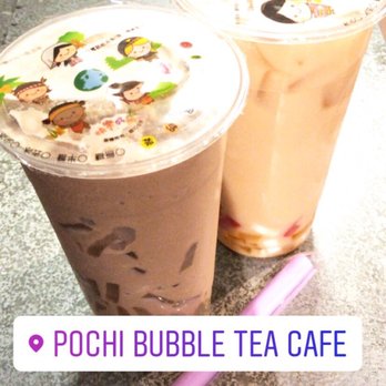 Pochi Bubble Tea Cafe - Lavender Creamy Boba w/ Pineapple Jelly & Tropical Cool w/ Rainbow Jelly - Bubble Tea Near Me - Lynnwood, Washington