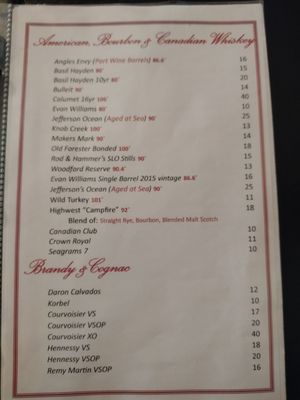 Menu photo 2 Benbow Inn Restaurant Garberville, CA