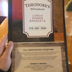 Theodore's Restaurant - Menu cover
