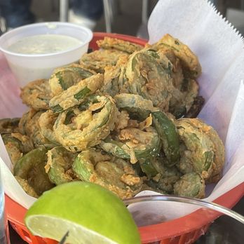 The Patio - Fried calamari and fried jalapeño's minus the calamari. Absolutely delicious. - Sports Bars Near Me - Palo Alto, California