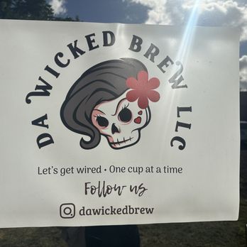 Da Wicked Brew - Cute sign on door - Food Trucks Near Me - Kalaheo, Hawaii