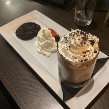 Lewis Prime Grill - Chocolate Mousse delight & dark chocolate cookie! Amazing  home made whip cream!! - Steakhouses Near Me - Loxahatchee, Florida