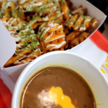 Katsu Sando - Waffle fries w/ curry cheese sauce - Japanese Near Me - San Gabriel, California Katsu Sando - Waffle fries w/ curry cheese sauce - Japanese Near Me - San Gabriel, California