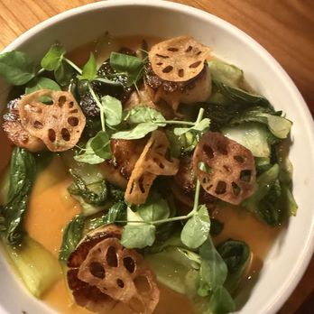 Willow & Ivy - Scallops w mushrooms and bok choy - New American Near Me - Boston, Massachusetts Willow & Ivy - Scallops w mushrooms and bok choy - New American Near Me - Boston, Massachusetts