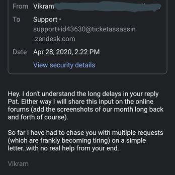 Ticket Assassin - Repeated attempts to receive the information/help from Ticket Assassin. - Editorial Services Near Me - San Francisco, California Ticket Assassin - Repeated attempts to receive the information/help from Ticket Assassin. - Editorial Services Near Me - San Francisco, California