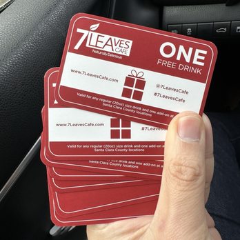 7 Leaves Cafe - Drink vouchers since they ran out of grand opening gifts for the first 250 in line - Bubble Tea Near Me - Sunnyvale, California