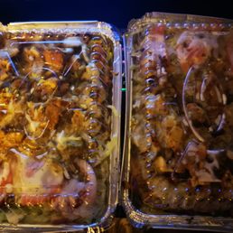 two trays of food
