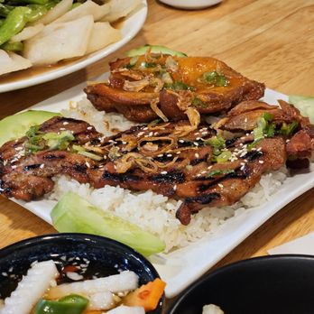 Tina Cake Desserts - Sticky rice with grilled chicken and pork chop $18 - Vietnamese Near Me - Vancouver, British Columbia Tina Cake Desserts - Sticky rice with grilled chicken and pork chop $18 - Vietnamese Near Me - Vancouver, British Columbia
