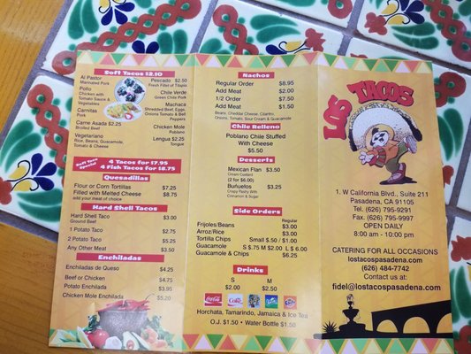 Menu photo 3 Los Tacos  Pasadena, CA