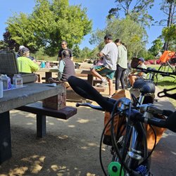 Waller Park - Coffee outside local bike event.
