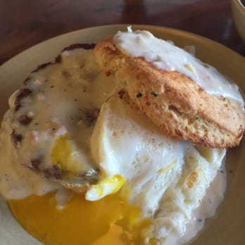 The Table - Biscuits and gravy with an over easy egg! Yum - New American Near Me - San Jose, California