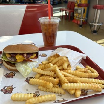 Burger Time - Bacon cheeseburger and fries combo. - Salad Near Me - Turlock, California