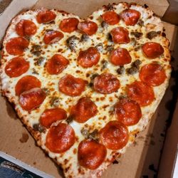 Papa Johns Pizza - My medium sausage and pepperoni pizza with extra cheese