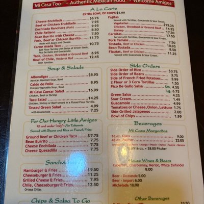 Menu photo 1 MiCasa Too Reno, NV Menu photo 1 MiCasa Too Reno, NV