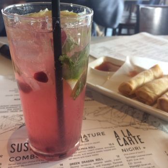 Eastern Peak - Pomegranate Mojito and crispy spring rolls - Asian Fusion Near Me - Nashville, Tennessee