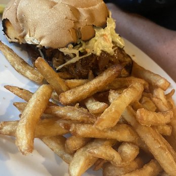 MJ's Restaurant Bar & Grill - Pulled pork burger - Bars Near Me - Spotswood, New Jersey MJ's Restaurant Bar & Grill - Pulled pork burger - Bars Near Me - Spotswood, New Jersey