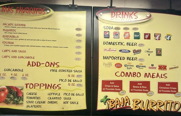 Menu photo 1 Baja Burrito Redding, CA