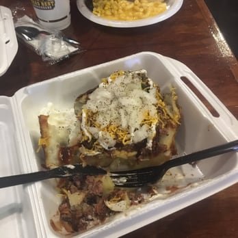 Texas  Best Smokehouse - Double barrel potatoe w/briscuit. - Barbeque Near Me - Italy, Texas