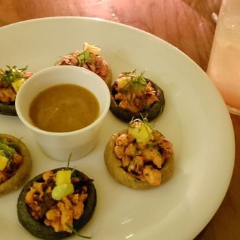 Blanco Colima - The shrimp al pastor sopes, were better than the original al pastor tacos. - International Near Me - México, D.F., DIF Blanco Colima - The shrimp al pastor sopes, were better than the original al pastor tacos. - International Near Me - México, D.F., DIF
