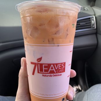 7 Leaves Cafe - Thai tea after being mixed - Coffee & Tea Near Me - Alhambra, California