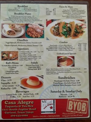 Menu photo 3 Casa Alegre Garland, TX
