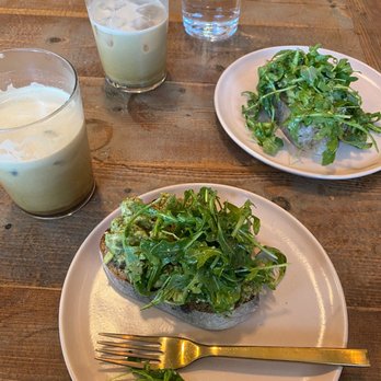 White Moon - Avocado toast with arugula and two lattes with cashew milk, amazing taste and even better service. - Coffee & Tea Near Me - Sylva, North Carolina White Moon - Avocado toast with arugula and two lattes with cashew milk, amazing taste and even better service. - Coffee & Tea Near Me - Sylva, North Carolina