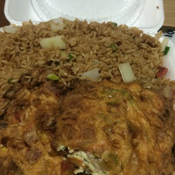 China Express - Dinner Combo $7.25 Pork Fried Rice w/ Egg Foo Young and Egg Roll - Chinese Near Me - Baton Rouge, Louisiana