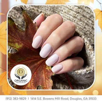 Organic - Simple white nails that never go out of style. Clean, elegant, and perfect for every Thanksgiving moment.  Book your classic set today - Nail Salons Near Me - Douglas, Georgia