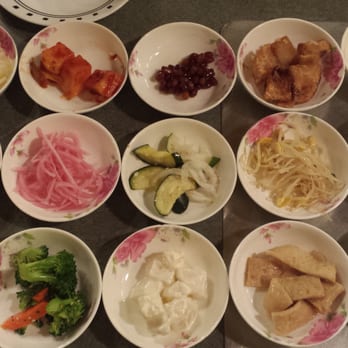 Jong Ga House - All their side dishes! The fried potatoes and broccoli was yummy! - Korean Near Me - Oakland, California