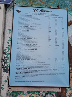Menu photo 5 J C Beans Coffee House Dana Point, CA