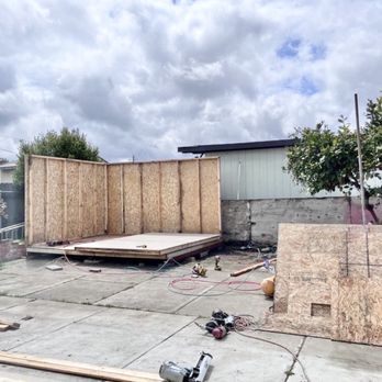 LC Builders - Marysville shed Walls going up for the shed construction - Painters Near Me