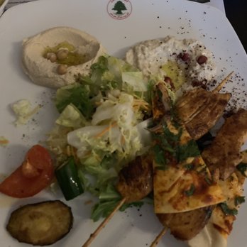Layaly Beirut ليالي بيروت - Chicken skewers with babaganoush and hummus - Arabic Near Me - Interlaken, BE