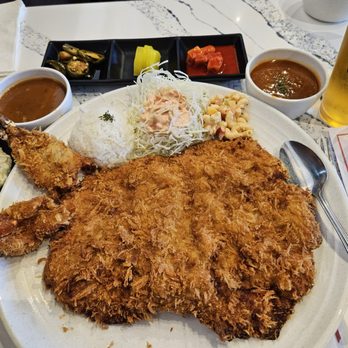 Lasung House - Jumbo Shrimp & Pork Cutlet Set half and half - Korean Near Me - Los Angeles, California Lasung House - Jumbo Shrimp & Pork Cutlet Set half and half - Korean Near Me - Los Angeles, California