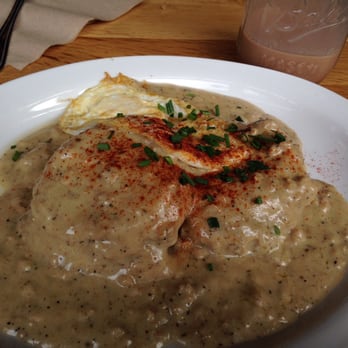 Pine State Biscuits - The biscuits & gravy with a fried egg on top. - Breakfast & Brunch Near Me - Portland, Oregon