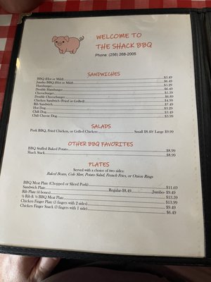 Menu photo 3 The Shack Talladega, AL