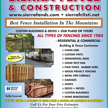 Sierra Fence & Construction - General Contractors Near Me - Ahwahnee, California Sierra Fence & Construction - General Contractors Near Me - Ahwahnee, California