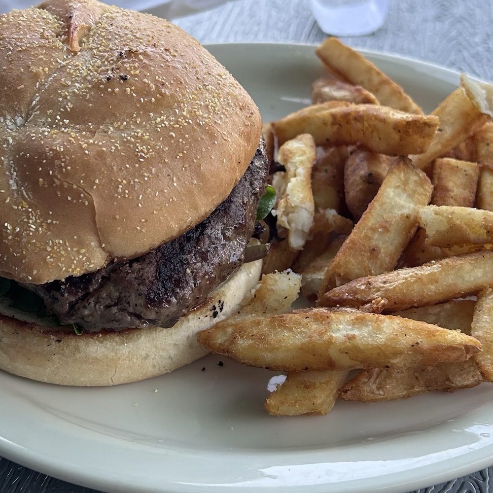 Lake Eustis Waterfront Grille - Hamburger with "steak" fries - Seafood Near Me - Eustis, Florida Lake Eustis Waterfront Grille - Hamburger with "steak" fries - Seafood Near Me - Eustis, Florida