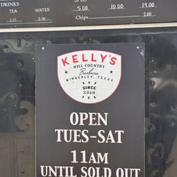 Kelly's Hill Country BBQ - Hours