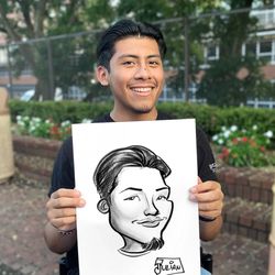 The Blue Studios Caricatures - Black and white party caricature