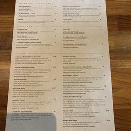 Weekend brunch menu Weekend brunch menu