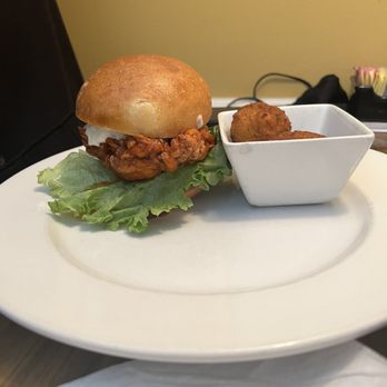 Simply Southern Bistro - Buffalo chicken sandwich with fried Mac & Cheese - Southern Near Me - Sumter, South Carolina Simply Southern Bistro - Buffalo chicken sandwich with fried Mac & Cheese - Southern Near Me - Sumter, South Carolina