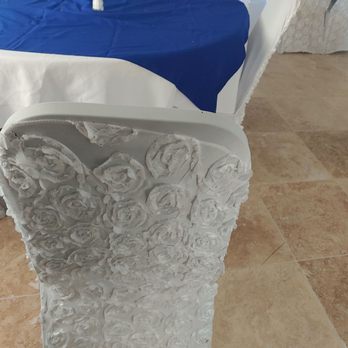 Rivera's - The chair covers in the banquet room - Mexican Near Me - Long Beach, California