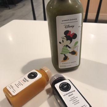 Pressed Juicery - Minnie promo pineapple greens, VITALITY and ELDERBERRY shots - Juice Bars & Smoothies Near Me - Los Angeles, California