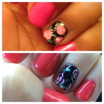 Bella Nails & Spa - Top picture from yelp review that I wanted. Bottom photo what I got. - Nail Salons Near Me - Brea, California