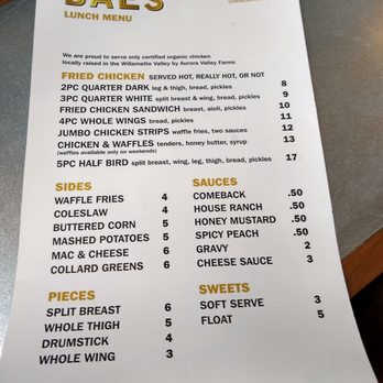 Bae's Fried Chicken - Menu as of 11/30/19 - Chicken Shop Near Me - Portland, Oregon Bae's Fried Chicken - Menu as of 11/30/19 - Chicken Shop Near Me - Portland, Oregon