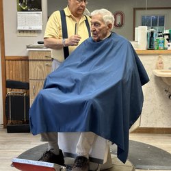 Larry’s Barber Shop - Larry hard at work!