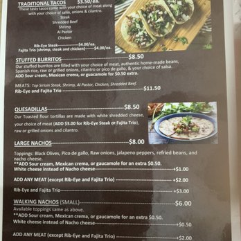 La Fogata 850 - Front of the menu - Food Trucks Near Me - Southport, Florida La Fogata 850 - Front of the menu - Food Trucks Near Me - Southport, Florida